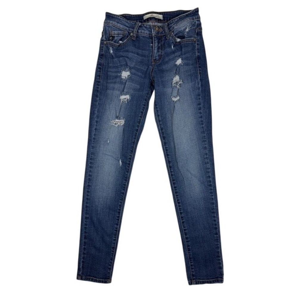 KanCan Womens Distressed Skinny Jeans Medium Wash‎ Blue KC7051 Size 26